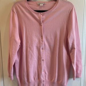 PENDLETON PINK COTTON CARDIGAN SIZE XL THIN AND SOFT 3/4” SLEEVE